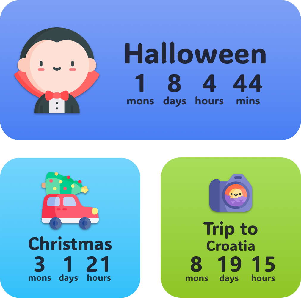 countdown widget for iPhone